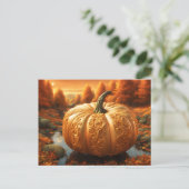 Fall Pumpkin Artwork Postkarte (Stehend Vorderseite)