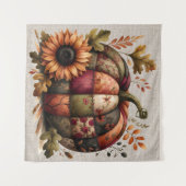 Fall Pumpkin Artwork Tapestry Wandteppich (Vorderseite (Horizontal))