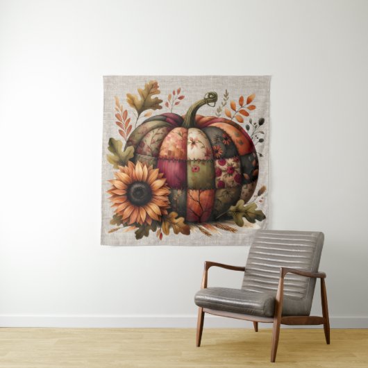 Fall Pumpkin Artwork Tapestry Wandteppich (Beispiel)