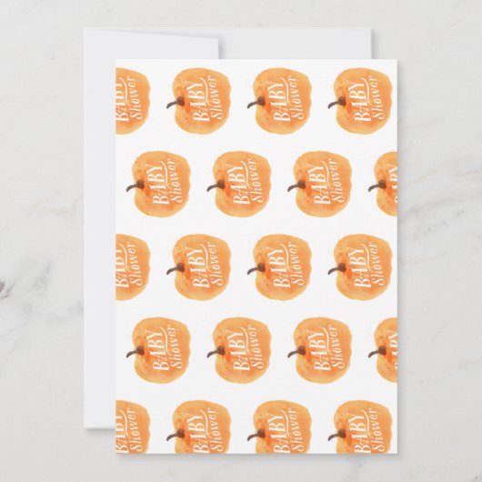 Fall Pumpkin Autumn Kraft Baby Shower Einladung (Rückseite)