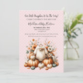 Fall Pumpkin Baby Announcement Einladung (Stehend Vorderseite)