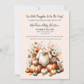 Fall Pumpkin Baby Announcement Einladung (Vorderseite)