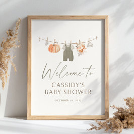 Fall Pumpkin Baby Clothes Baby Dusche Begrüßungsze Poster