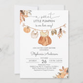 Fall Pumpkin Baby Clothes Kinderdusche Einladung (Vorderseite)