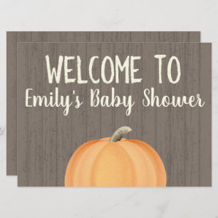 Fall Pumpkin Baby Dusche Begrüßungszeichen Einladung