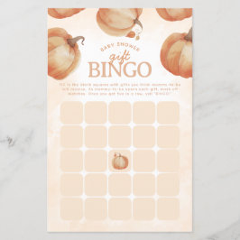 Fall Pumpkin Baby Dusche Bingo Game