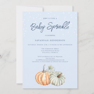 Fall Pumpkin Baby Dusche Blue Sprinkle Einladung
