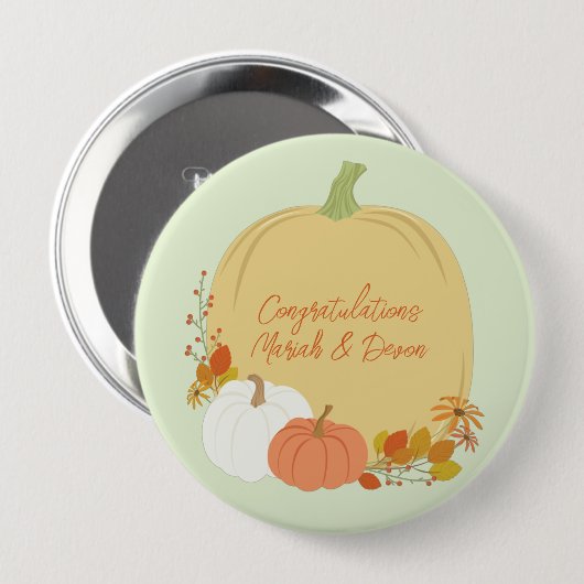 Fall Pumpkin Baby Dusche Button (Vorne & Hinten)