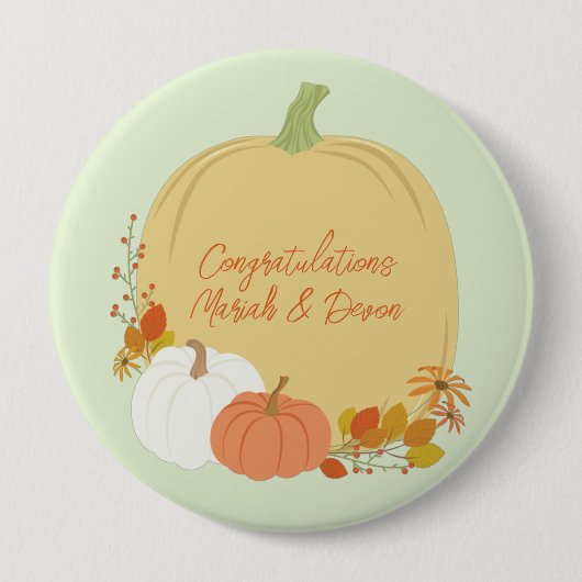 Fall Pumpkin Baby Dusche Button (Vorderseite)