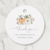 Fall Pumpkin Baby Dusche Danke Geschenkanhänger (Vorderseite)