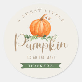 Fall Pumpkin Baby Dusche Danke Sticker