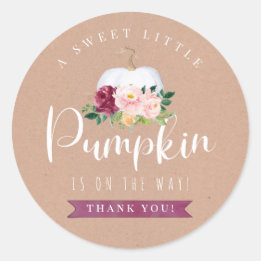 Fall Pumpkin Baby Dusche Danke Sticker