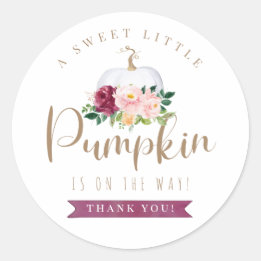 Fall Pumpkin Baby Dusche Danke Sticker