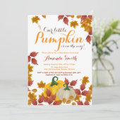 Fall Pumpkin Baby Dusche Einladung (Stehend Vorderseite)