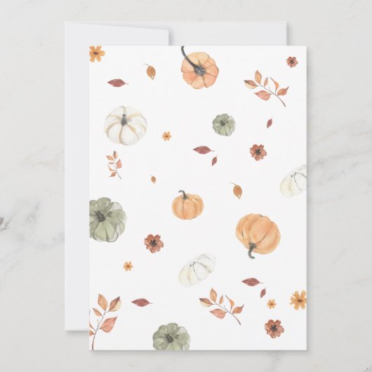 Fall Pumpkin Baby Dusche Einladung (Rückseite)