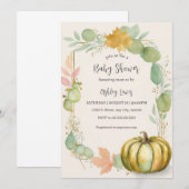 Fall Pumpkin Baby Dusche Einladung (Vorne/Hinten)