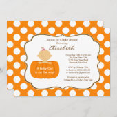 Fall Pumpkin Baby Dusche Einladung Mädchen (Vorne/Hinten)