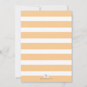 Fall Pumpkin Baby Dusche Einladung Orange Streifen (Rückseite)