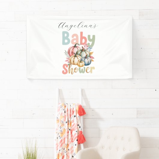 Fall Pumpkin Baby Dusche Gefallen Banner (Insitu)