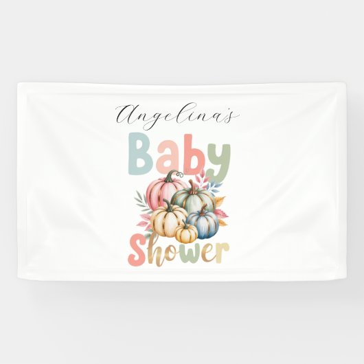 Fall Pumpkin Baby Dusche Gefallen Banner (Horizontal)