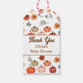 Fall Pumpkin Baby Dusche Gefallen Vielen Dank Geschenkanhänger (Vorderseite)