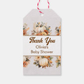 Fall Pumpkin Baby Dusche Gefallen Vielen Dank Geschenkanhänger (Rückseite)