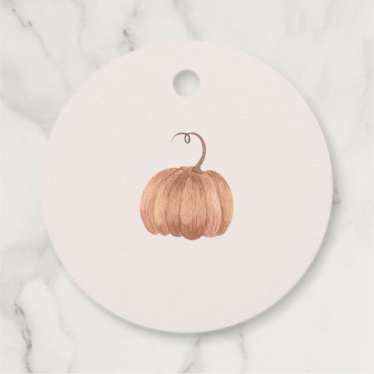 Fall Pumpkin Baby Dusche Geschenkanhänger (Rückseite)