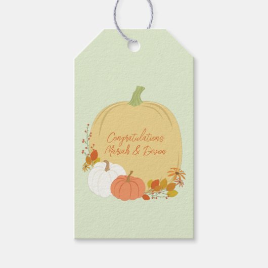 Fall Pumpkin Baby Dusche Geschenkanhänger (Vorderseite)
