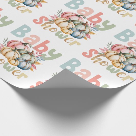 Fall Pumpkin Baby Dusche Geschenkpapier (Ecke)