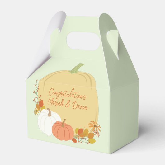 Fall Pumpkin Baby Dusche Geschenkschachtel (Rückseite)
