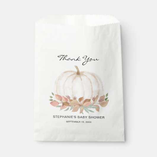 Fall Pumpkin Baby Dusche Geschenktütchen (Vorderseite)