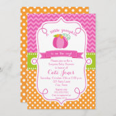 Fall Pumpkin Baby Dusche, Girl Pumpkin Einladung (Vorne/Hinten)