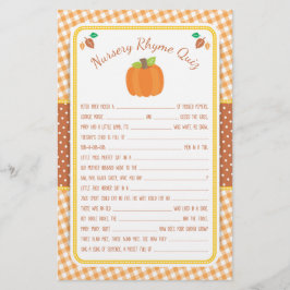 Fall Pumpkin Baby Dusche Kinderzimmer Rhyme Quiz S Flyer