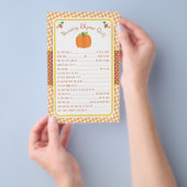 Fall Pumpkin Baby Dusche Kinderzimmer Rhyme Quiz S Flyer (Handgriff)