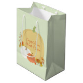 Fall Pumpkin Baby Dusche Mittlere Geschenktüte (Vorderseite Schrägansicht)