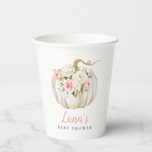 Fall Pumpkin Baby Dusche Pappbecher (Vorderseite)