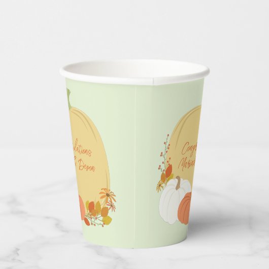 Fall Pumpkin Baby Dusche Pappbecher (Rechts)