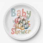Fall Pumpkin Baby Dusche Pappteller (Vorderseite)