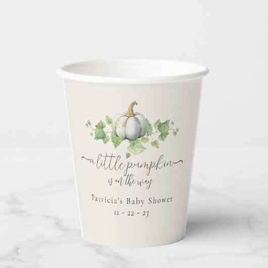 Fall Pumpkin Baby Dusche Party Decke Papiertüten Pappbecher (Vorderseite)