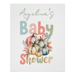 Fall Pumpkin Baby Dusche Poster