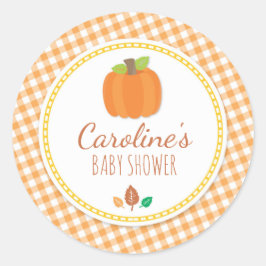 Fall Pumpkin Baby Dusche Round Sticker
