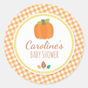 Fall Pumpkin Baby Dusche Round Sticker