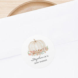 Fall Pumpkin Baby Dusche Runder Aufkleber