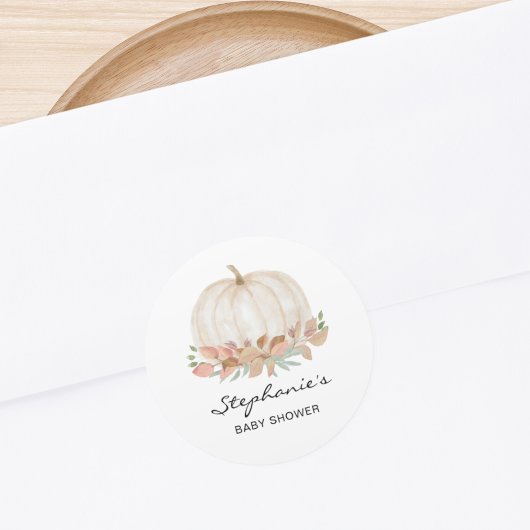 Fall Pumpkin Baby Dusche Runder Aufkleber