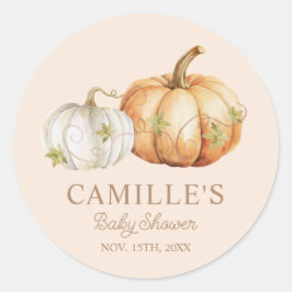 Fall Pumpkin Baby Dusche Runder Aufkleber