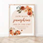 Fall Pumpkin Baby Dusche schätzen wie viele Pumpki Poster