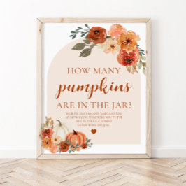 Fall Pumpkin Baby Dusche schätzen wie viele Pumpki Poster