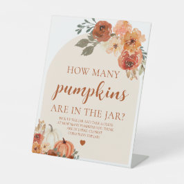 Fall Pumpkin Baby Dusche schätzen wie viele Pumpki Sockelschild