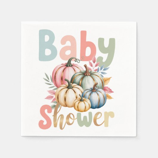 Fall Pumpkin Baby Dusche Serviette (Vorderseite)