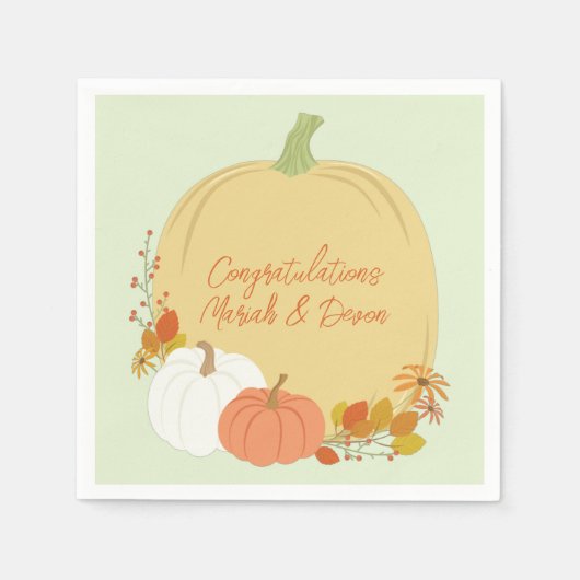 Fall Pumpkin Baby Dusche Serviette (Vorderseite)